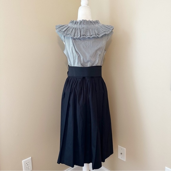 Jessica Howard Ruffle Neck Sleeveless Black White Dress NWT - 12 - Picture 4 of 13